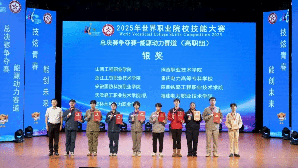 捷报!我校在2025年世界职业院校技能大赛 能源动力赛道高职组斩获银奖-新能源(能源与电力)学院